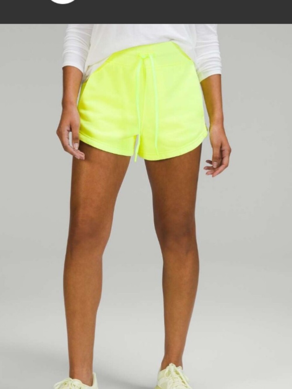 Lululemon Inner Glow Neon Yellow Women's Drawstring Shorts Size 2